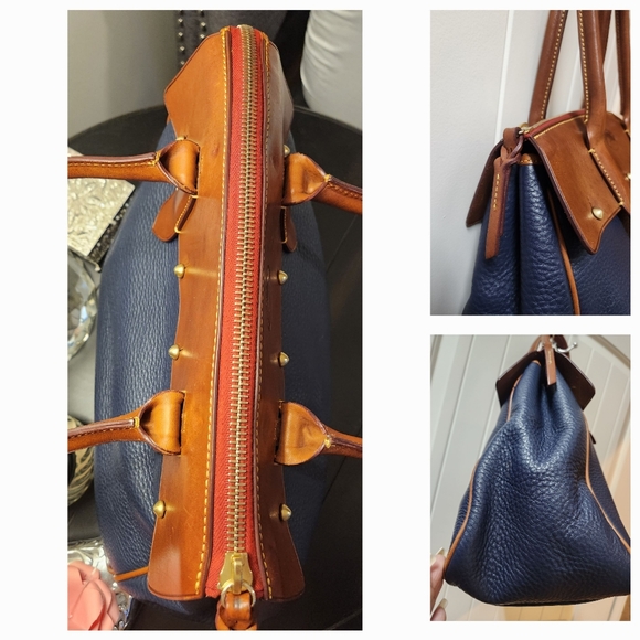 DOONEY & BOURKE Pebble Grain and Vachetta Leather Large Satchel EUC - Picture 9 of 14